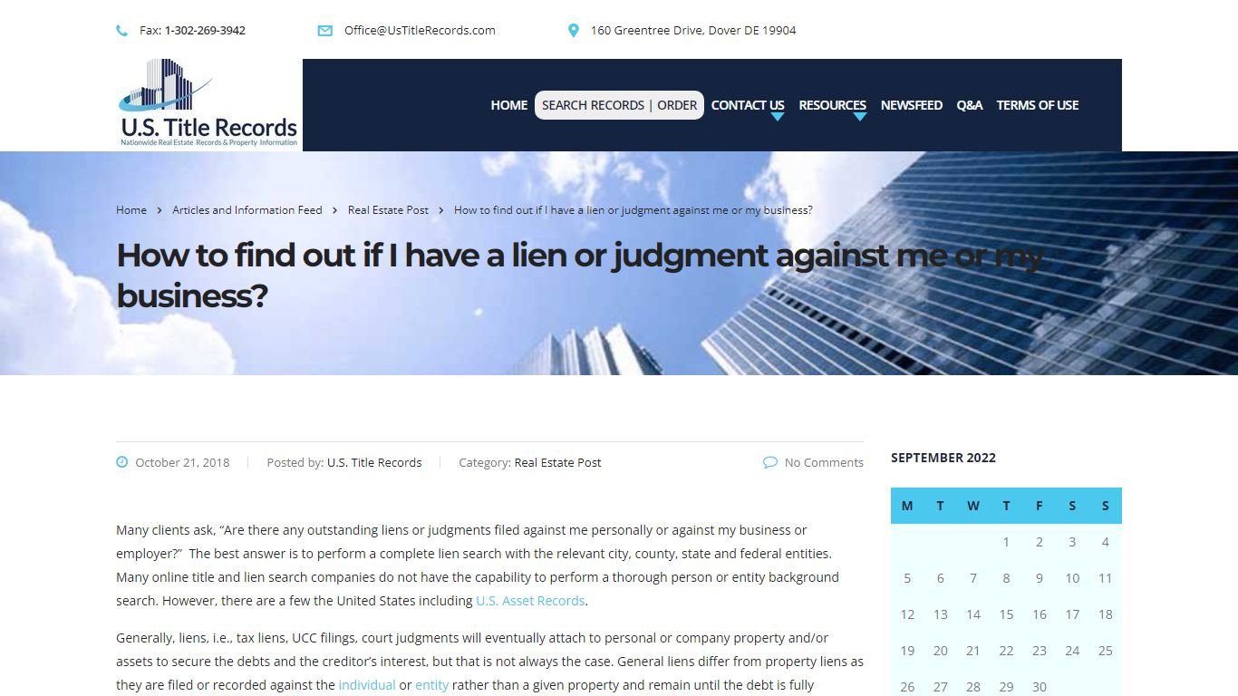How to find out if I have a lien or judgment against me? - U.S. Title ...